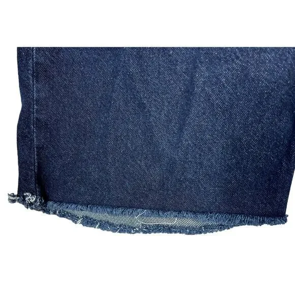 Old‎ Navy Jean Shorts Women's 8 Cutoffs Slouchy Dark Wash Grunge Denim Vacation - Picture 5 of 8